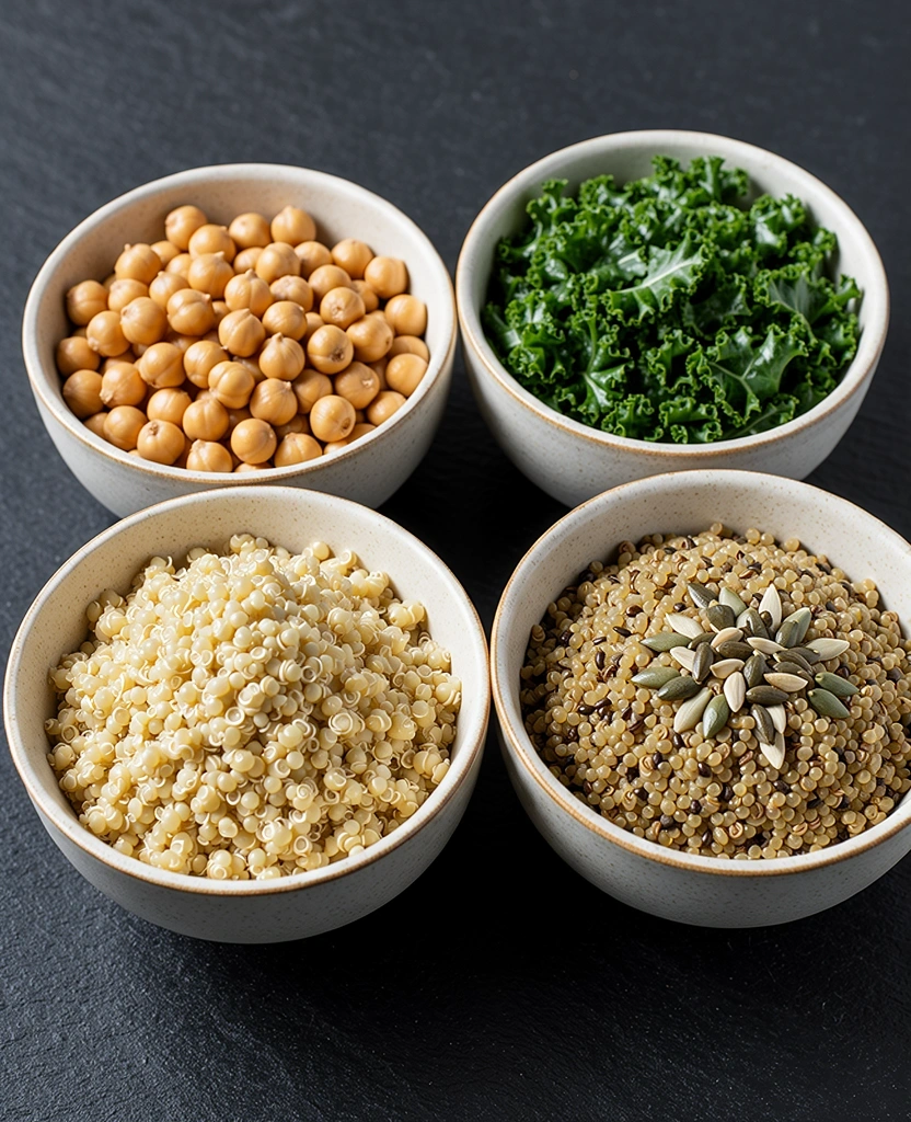 Zbilansowane produkty spożywcze na ciemnym tle